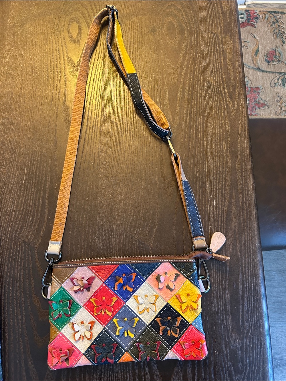 Italian Butterfly Patchwork Crossbody Bag - Women